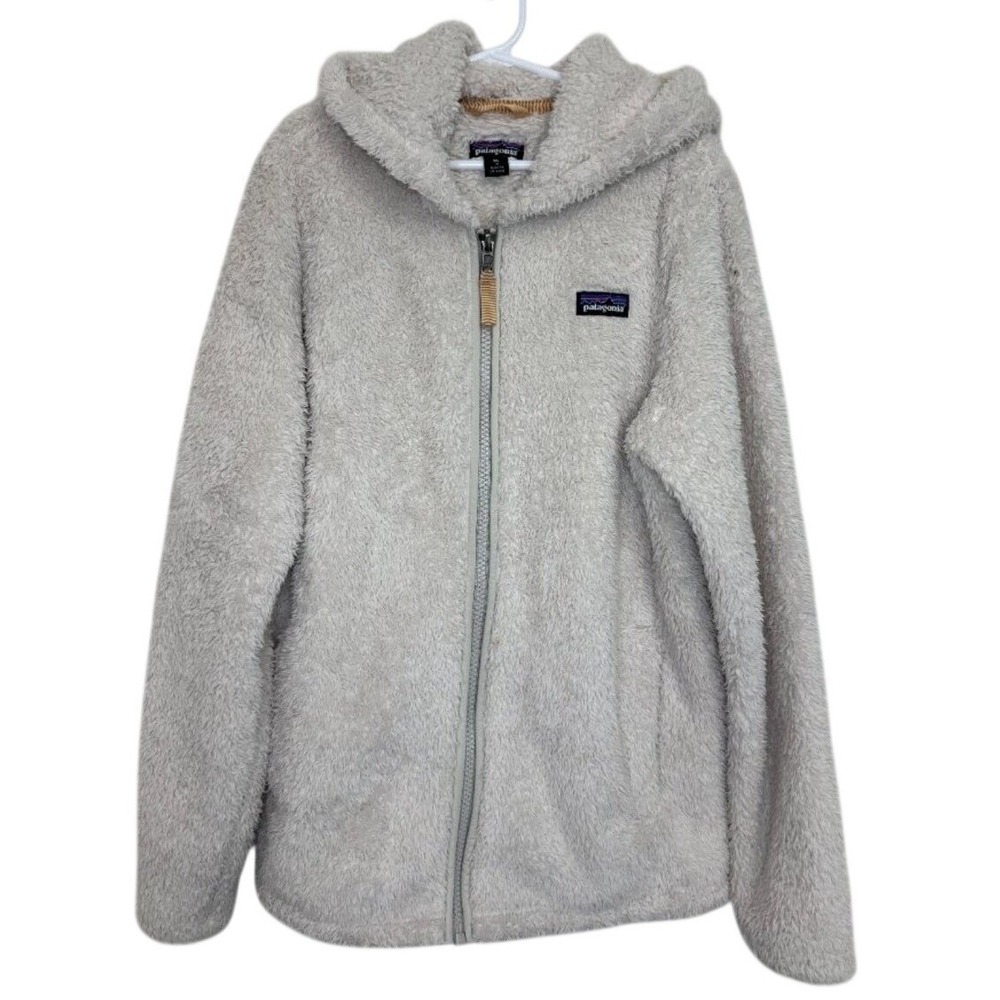 Patagonia Girls Lost Gatos Full Zip Hooded Jacket Hoodie Cream XL